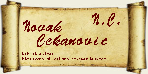 Novak Čekanović vizit kartica